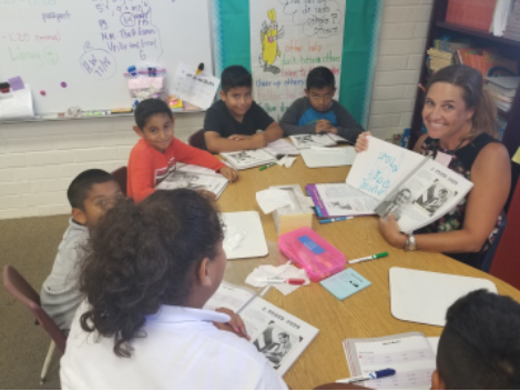 Teacher and students